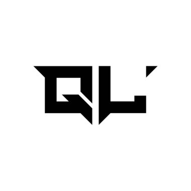 Beyaz arkaplanda izole edilmiş basit modern şekil tasarım şablonu olan QL Monogram logo harfi