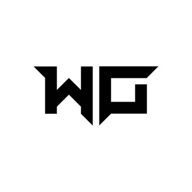 Beyaz arkaplanda izole edilmiş WD Monogram logo harfi ve basit modern biçim tasarım şablonu