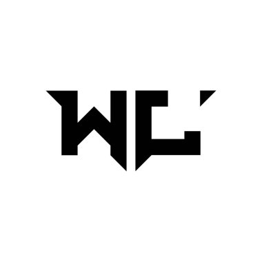 Beyaz arkaplanda izole edilmiş WJ Monogram logo harfi ve basit modern biçim tasarım şablonu