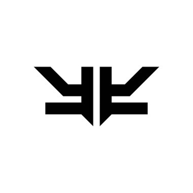 Beyaz arkaplanda izole edilmiş basit modern biçim tasarım şablonu olan YY Monogram logo harfi