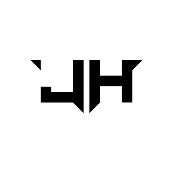 シンプルなモダンな形状スタイルのデザインテンプレートベクトルとLhのモノグラムロゴの手紙は白の背景に隔離された — ストックベクタ