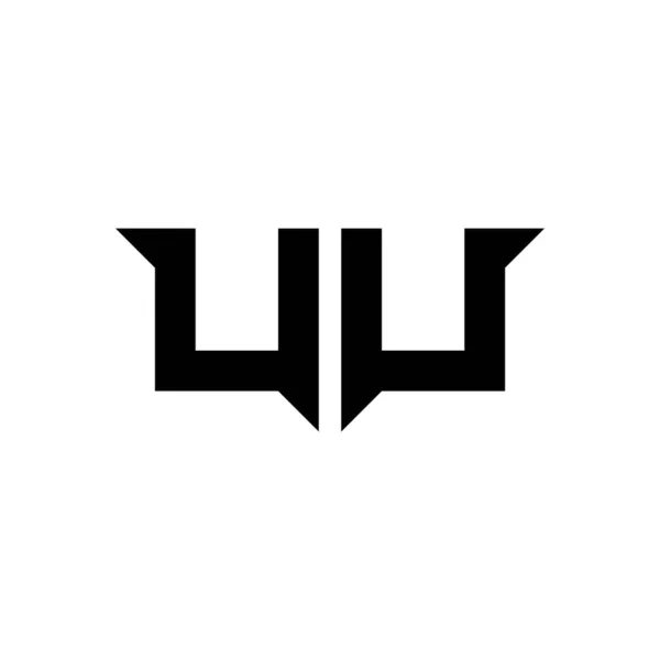 Uuモノグラムロゴ文字白の背景に隔離されたシンプルな現代的な形状スタイルのデザインテンプレートベクトル — ストックベクタ