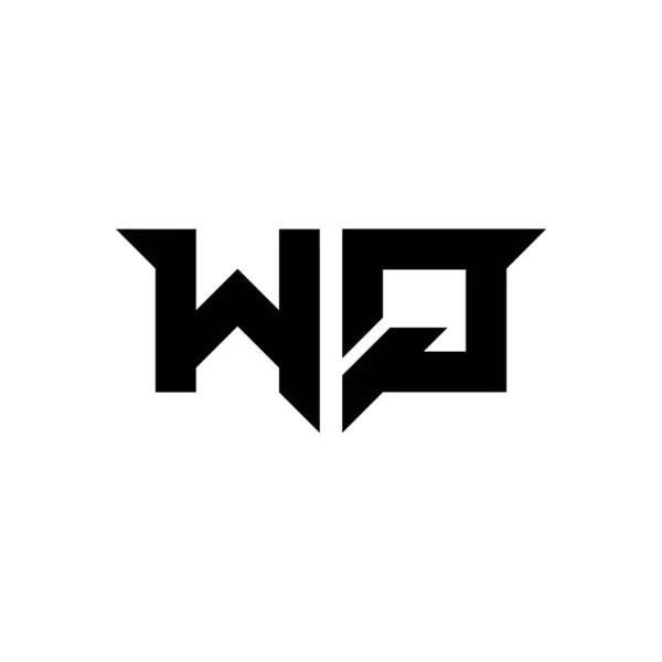 白の背景に隔離されたシンプルな現代的な形状スタイルのデザインテンプレートベクトルとWqモノグラムロゴの手紙 — ストックベクタ