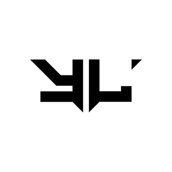 Ylモノグラムロゴ文字白の背景に隔離されたシンプルな現代的な形状スタイルのデザインテンプレートベクトル — ストックベクタ