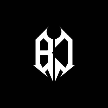 BC Monogram logo harfi, metal şekilli tasarım şablonu ile siyah arkaplan, metal harf, müzik ve oyun için metal harf.