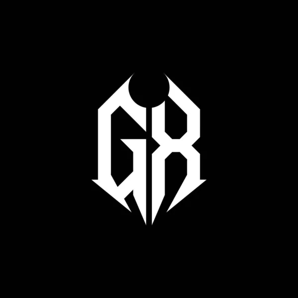 Monogram Logo Letter Metal Shape Style Design Template Black Background — Vector de stock