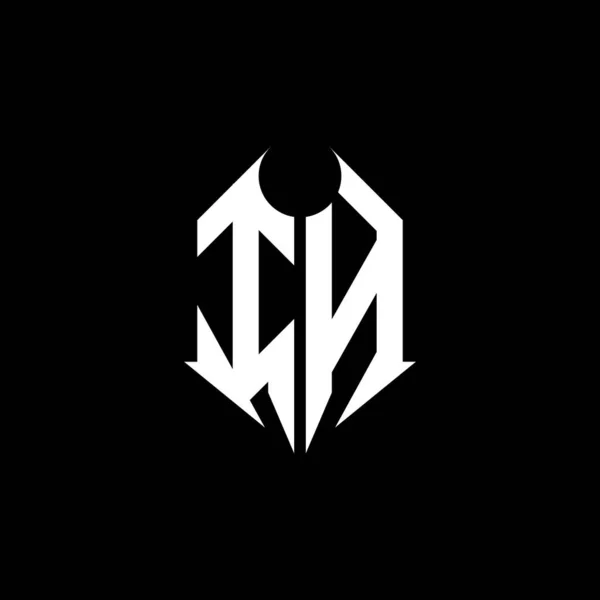 Monogram Logo Harfi Metal Şekil Tasarım Şablonu Ile Siyah Arkaplan — Stok Vektör