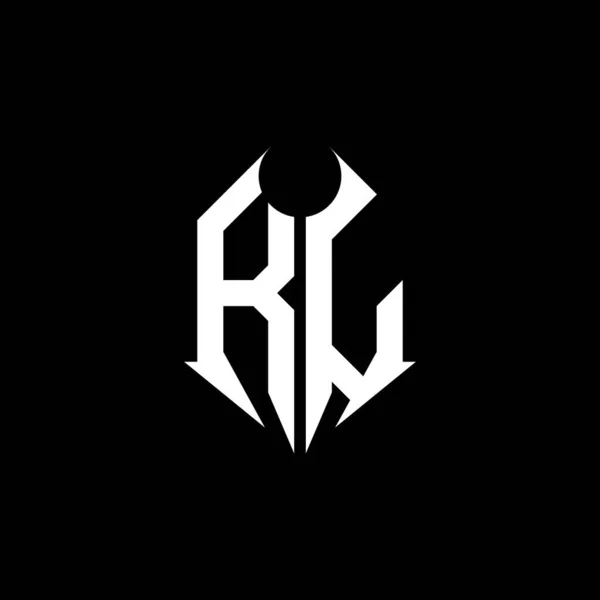Mongram Logo Letter Metal Shape Style Design Template Black Background — 图库矢量图片