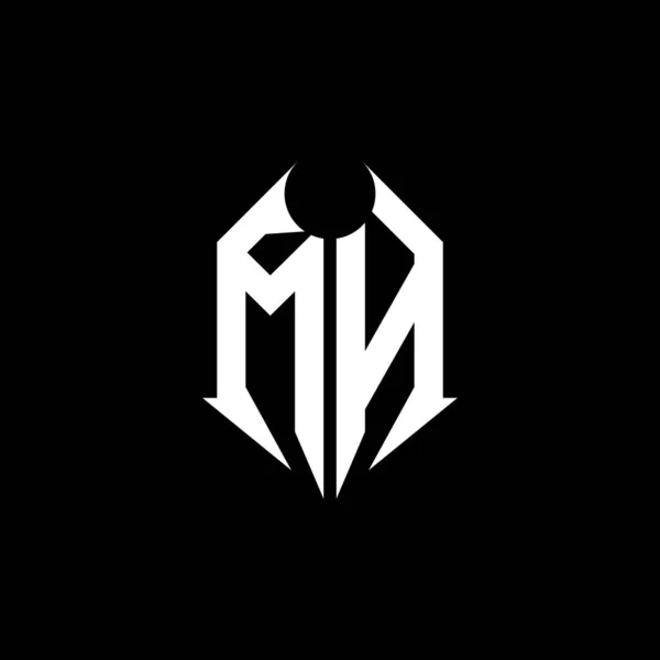 Monogram Logo Letter Metal Shape Style Design Template Black Background — Vetor de Stock