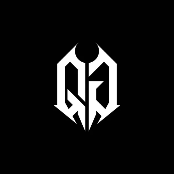 Monogramm Logo Buchstabe Mit Metallform Design Vorlage Auf Schwarzem Hintergrund — Stockvektor
