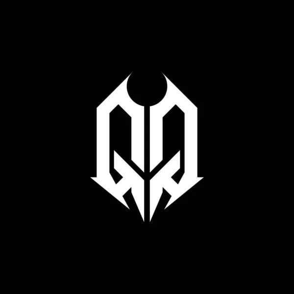 Lettera Logo Monogram Con Modello Design Stile Metal Sfondo Nero — Vettoriale Stock