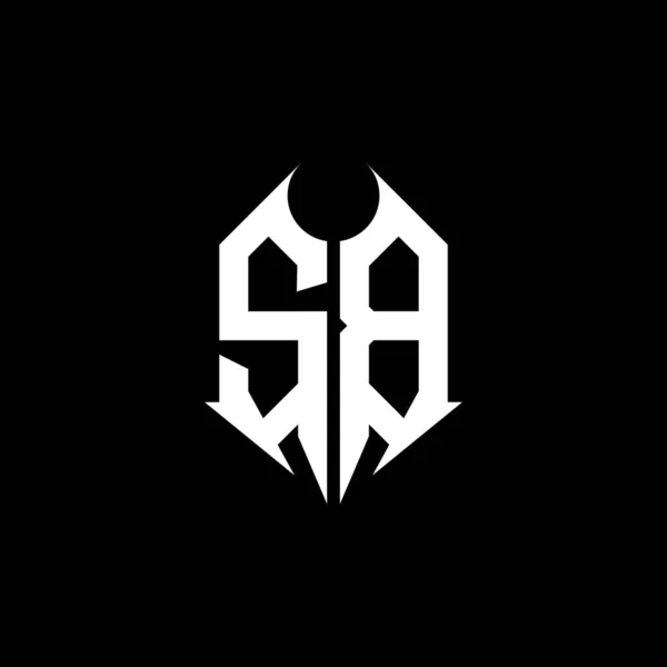 Monogram Logotyp Bokstav Med Metall Form Stil Design Mall Svart — Stock vektor