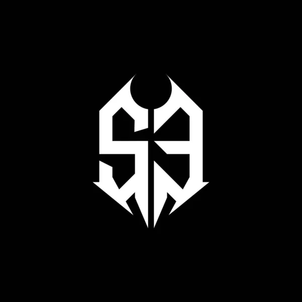 Monogram Logotyp Bokstav Med Metall Form Stil Design Mall Svart — Stock vektor