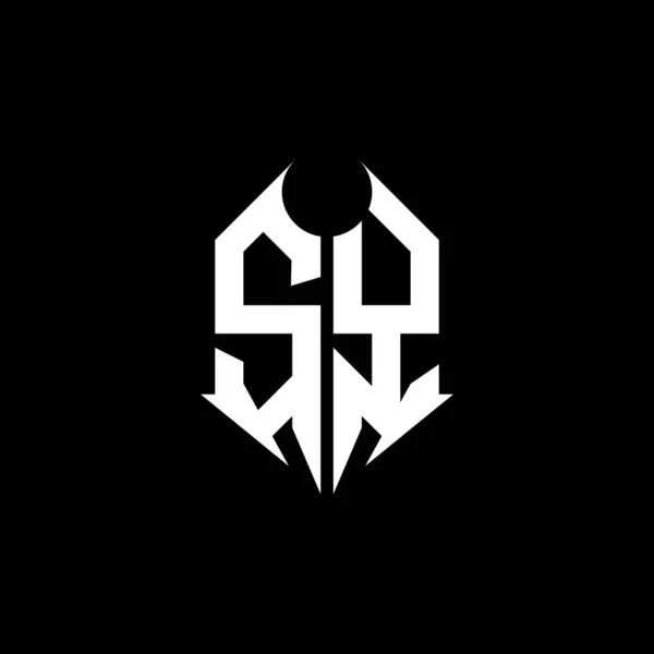 Monogram Logo Bokstav Med Metall Form Stil Design Mall Svart — Stock vektor
