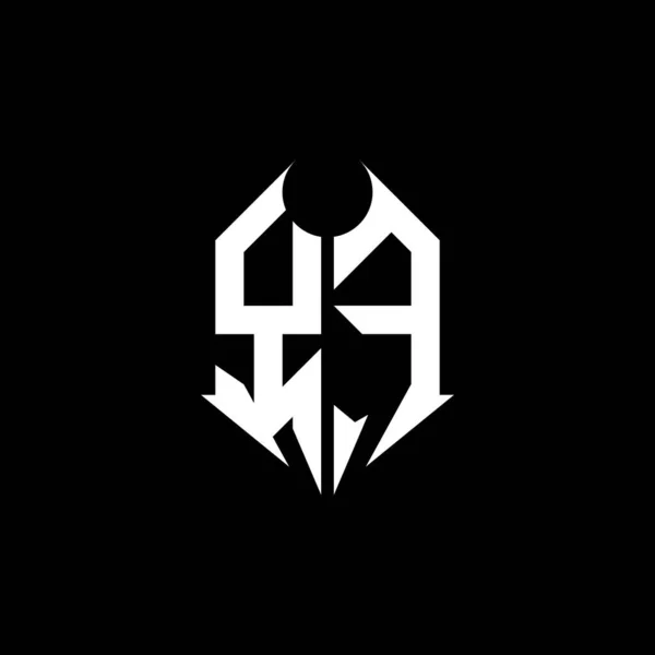 Monogram Litera Logo Metalowym Kształcie Wzór Projektu Czarnym Tle Liternictwo — Wektor stockowy