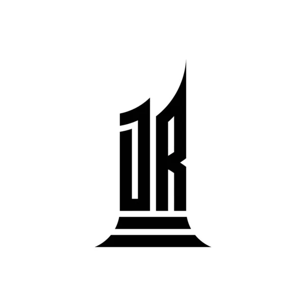 Carta Logotipo Monogram Con Diseño Estilo Construcción Aislado Sobre Fondo — Vector de stock