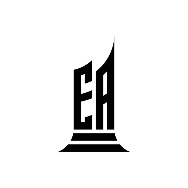 Monogram Logo Letter Met Bouwvorm Stijl Ontwerp Geïsoleerd Witte Achtergrond — Stockvector