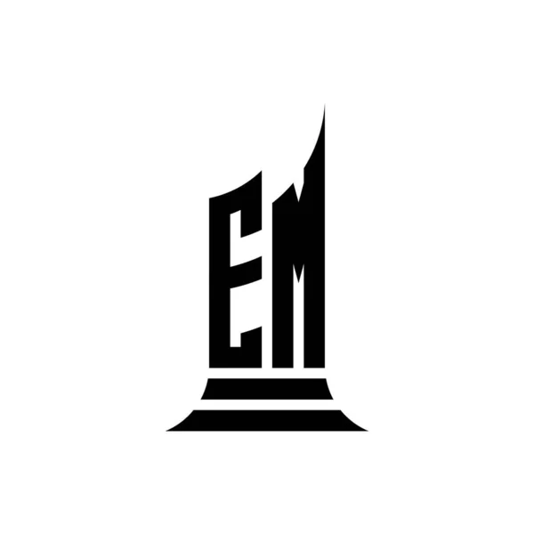 Monogram Logo Lettera Con Costruzione Stile Design Isolato Sfondo Bianco — Vettoriale Stock