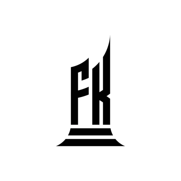 Monogramm Logo Buchstabe Mit Gebäude Form Stil Design Isoliert Auf — Stockvektor