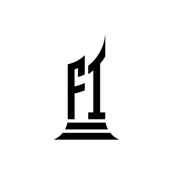 Буква Логотипа Monogram Дизайном Стиле Здания Изолированного Белом Фоне Недвижимость — стоковый вектор