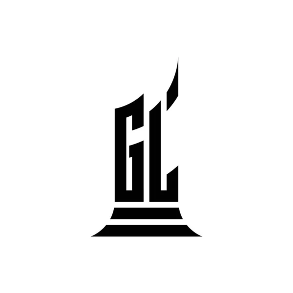 Monogram Logo Letter Building Shape Style Design Isolated White Background — Stock Vector