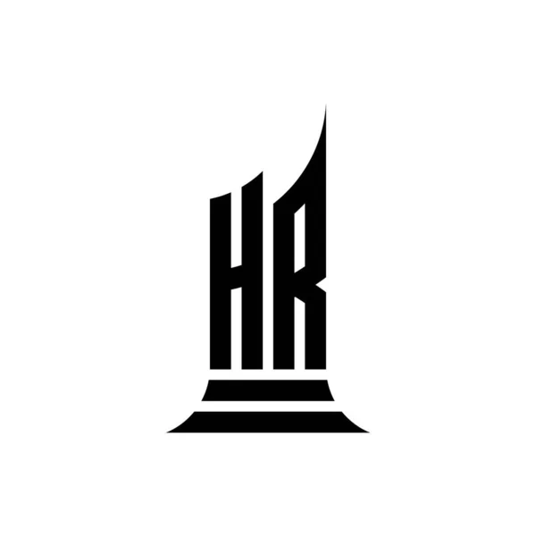 Επιστολή Λογότυπου Monogram Σχεδιασμό Σχήματος Κτιρίου Που Απομονώνεται Λευκό Φόντο — Διανυσματικό Αρχείο