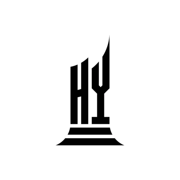 Логотип Літери Monogram Дизайном Форми Будівлі Ізольовано Білому Тлі Нерухомість — стоковий вектор