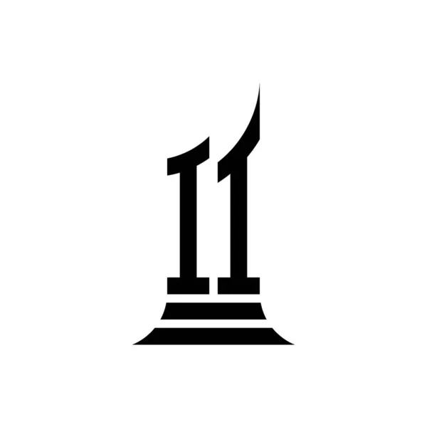 Litera Logo Monogramu Projektem Kształtu Budynku Białym Tle Nieruchomość Budynek — Wektor stockowy