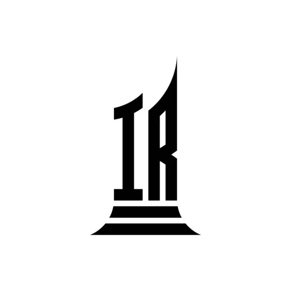 Monogram Logo Harfi Beyaz Arka Planda Izole Edilmiş Bina Biçimi — Stok Vektör