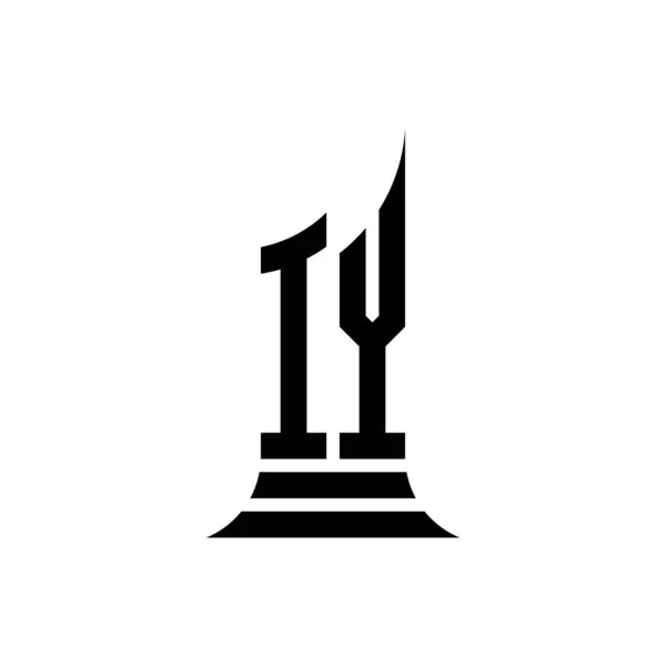 Logo Monogramu Litera Kształtem Budynku Projekt Izolowany Białym Tle Nieruchomości — Wektor stockowy