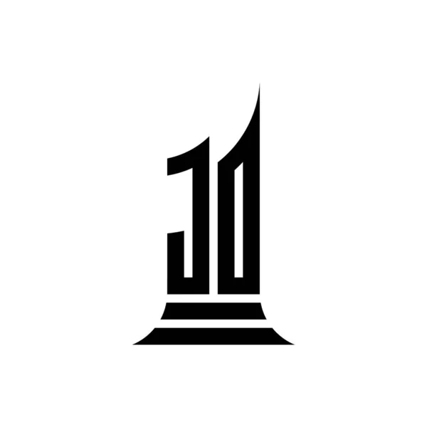 Літера Логотипу Monogram Дизайном Форми Будівлі Ізольованою Білому Тлі Нерухомістю — стоковий вектор
