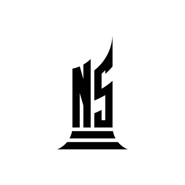 Буква Логотипа Монограмма Дизайном Формы Здания Белом Фоне Недвижимость Здание — стоковый вектор
