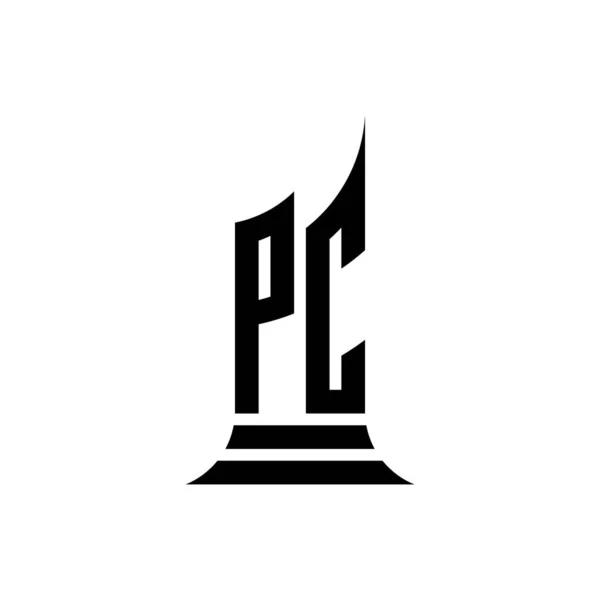 Monogram Logo Brev Med Bygning Form Stil Design Isoleret Hvid – Stock-vektor