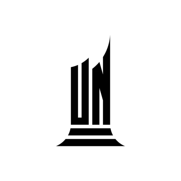 Monogram Logo Letter Met Gebouw Vorm Ontwerp Geïsoleerd Witte Achtergrond — Stockvector