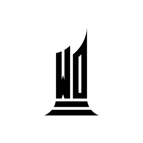 Monogram Logo Letter Building Shape Style Design Isolated White Background — Stock Vector