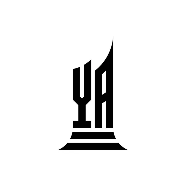 Ya主题图标识字母 建筑造型设计独立于白色背景 房地产 拱门标识字母建筑 — 图库矢量图片
