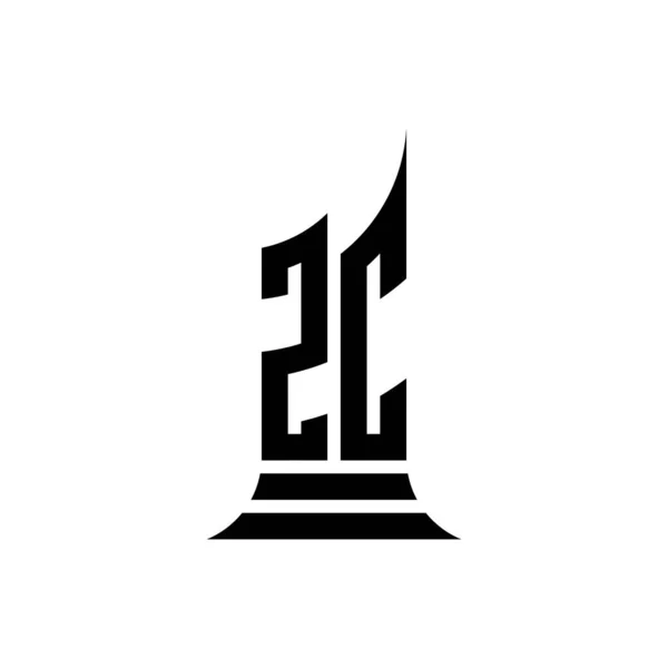 Carta Logotipo Monograma Com Projeto Estilo Forma Edifício Isolado Fundo — Vetor de Stock