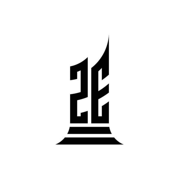 Monogram Logo Litera Projektowania Kształtu Budynku Izolowane Białym Tle Nieruchomości — Wektor stockowy