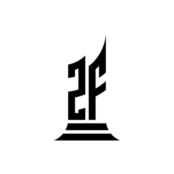 Letra Logotipo Monograma Com Design Estilo Forma Edifício Isolado Fundo — Vetor de Stock