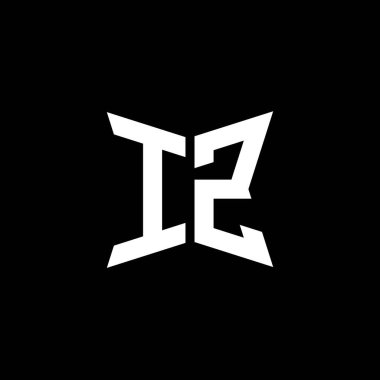 Siyah zemin üzerinde izole edilmiş Cakra geometrik biçim tasarımı, yıldız geometrik logo harfi, monogram harfi mandala