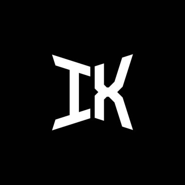 Siyah zemin üzerinde izole edilmiş Cakra geometrik biçim tasarımlı IX Monogram logo harfi, yıldız geometrik logo harfi, monogram harfi mandala