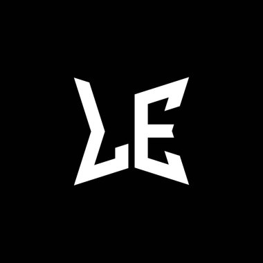 LE Monogram logo harfi Cakra geometrik biçim tasarımı siyah arkaplan, yıldız geometrik logo harfi, monogram harfi mandala