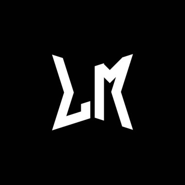 LM Monogram logo harfi Cakra geometrik biçim tasarımı siyah arkaplan, yıldız geometrik logo harfi, monogram harfi mandala