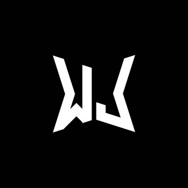 Siyah zemin üzerinde izole edilmiş Cakra geometrik biçim tasarımlı WL Monogram logo harfi, yıldız geometrik logo harfi, monogram harfi mandala