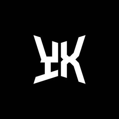 Siyah arkaplanda izole edilmiş Cakra geometrik biçim tasarımlı YX Monogram logo harfi, yıldız geometrik logo harfi, monogram harfi mandala
