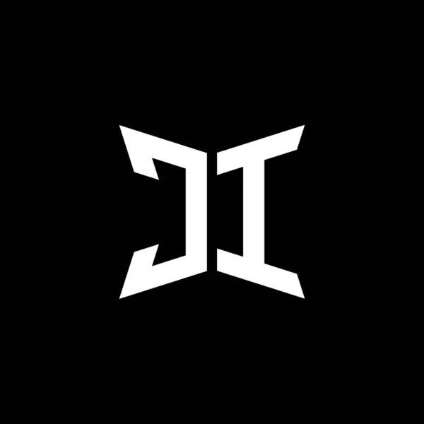 Monogram Logo Letter Cakra Geometric Shape Style Design Isolated Black — Stock Vector