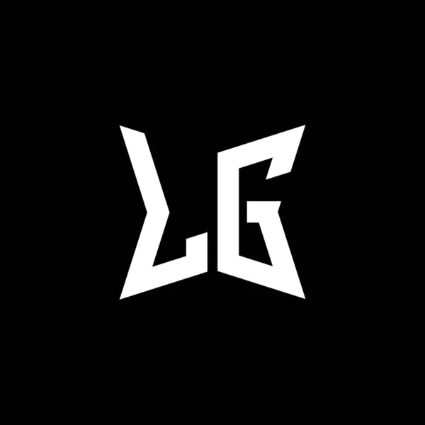 黒の背景に隔離されたカクラ幾何学的な形状スタイルのデザインとLgのモノグラムロゴの手紙 星の幾何学的なロゴの手紙 モノグラムの手紙マンダラ — ストックベクタ