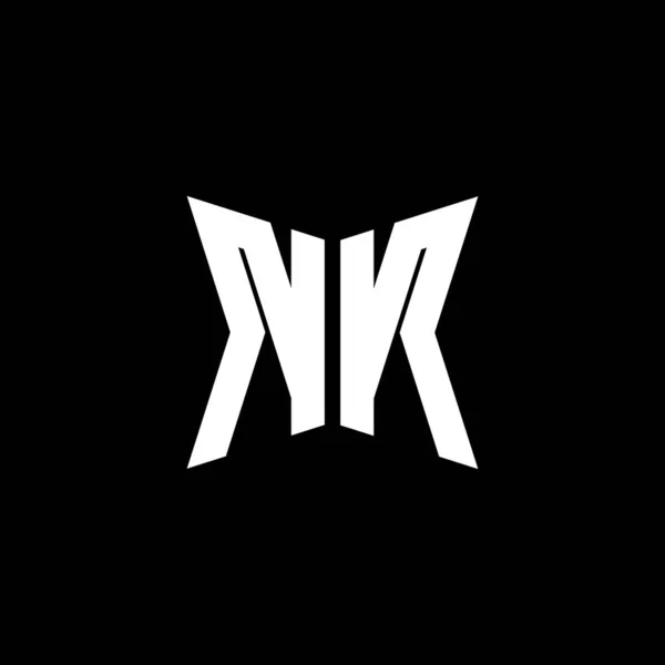Monogram Logo Letter Cakra Geometric Shape Style Design Isolated Black — Vetor de Stock