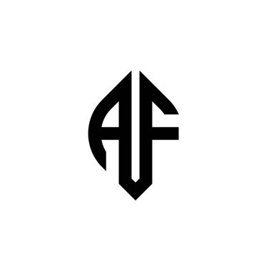 AF Monogram logo harfi beyaz arkaplanda izole edilmiş basit şekil biçimi geometrik tasarım şablonu