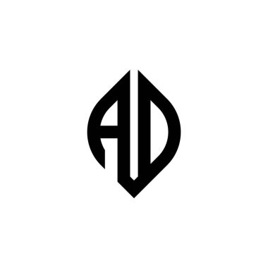 AO Monogram logo harfi beyaz arkaplanda izole edilmiş basit şekil biçimi geometrik tasarım şablonu